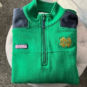 Notes dame Vineyard vines quarter zip